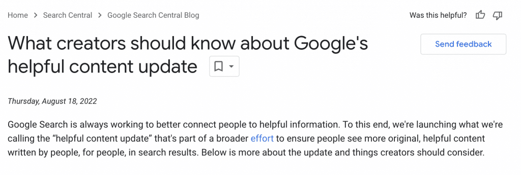 Google Helpful Content Update 2022. Why AI Article Writer can be dangerous.