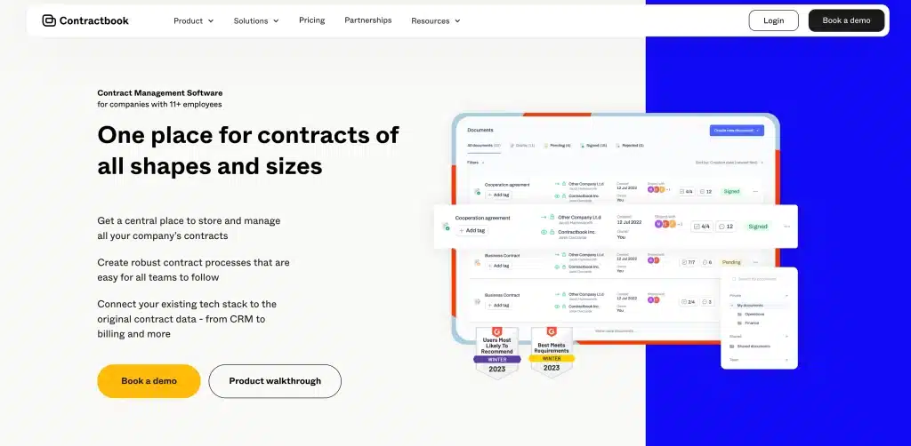 Contractbook Homepage