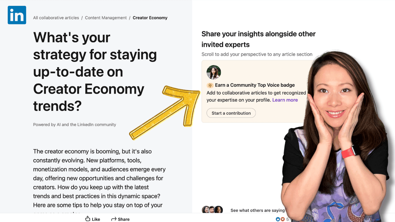LinkedIn AI: Collaborative Articles and Earn Community Top Voice Badges