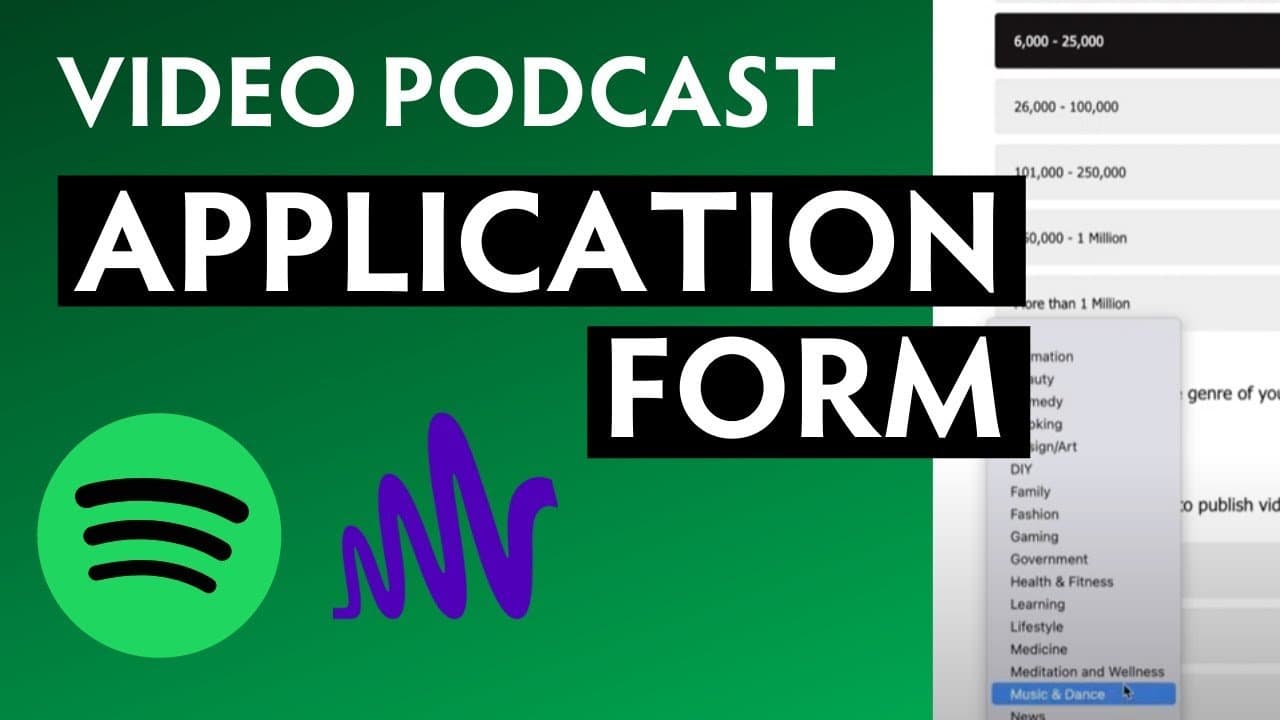 Anchor Video Podcast Application Form for Podcasters – Walkthrough