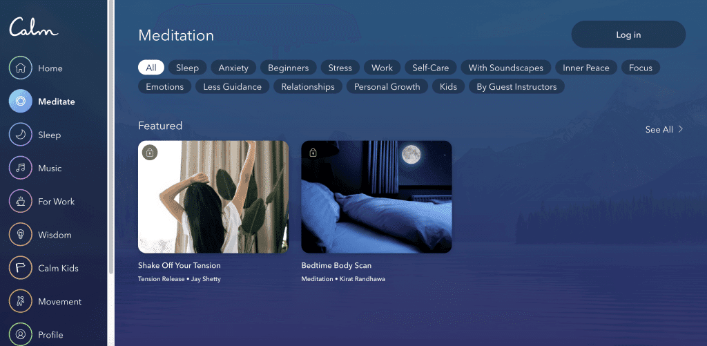 Calm (2023). Best AI apps for meditation.
