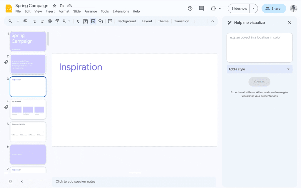 Duet AI for Google Workplace. Make better presentations with AI