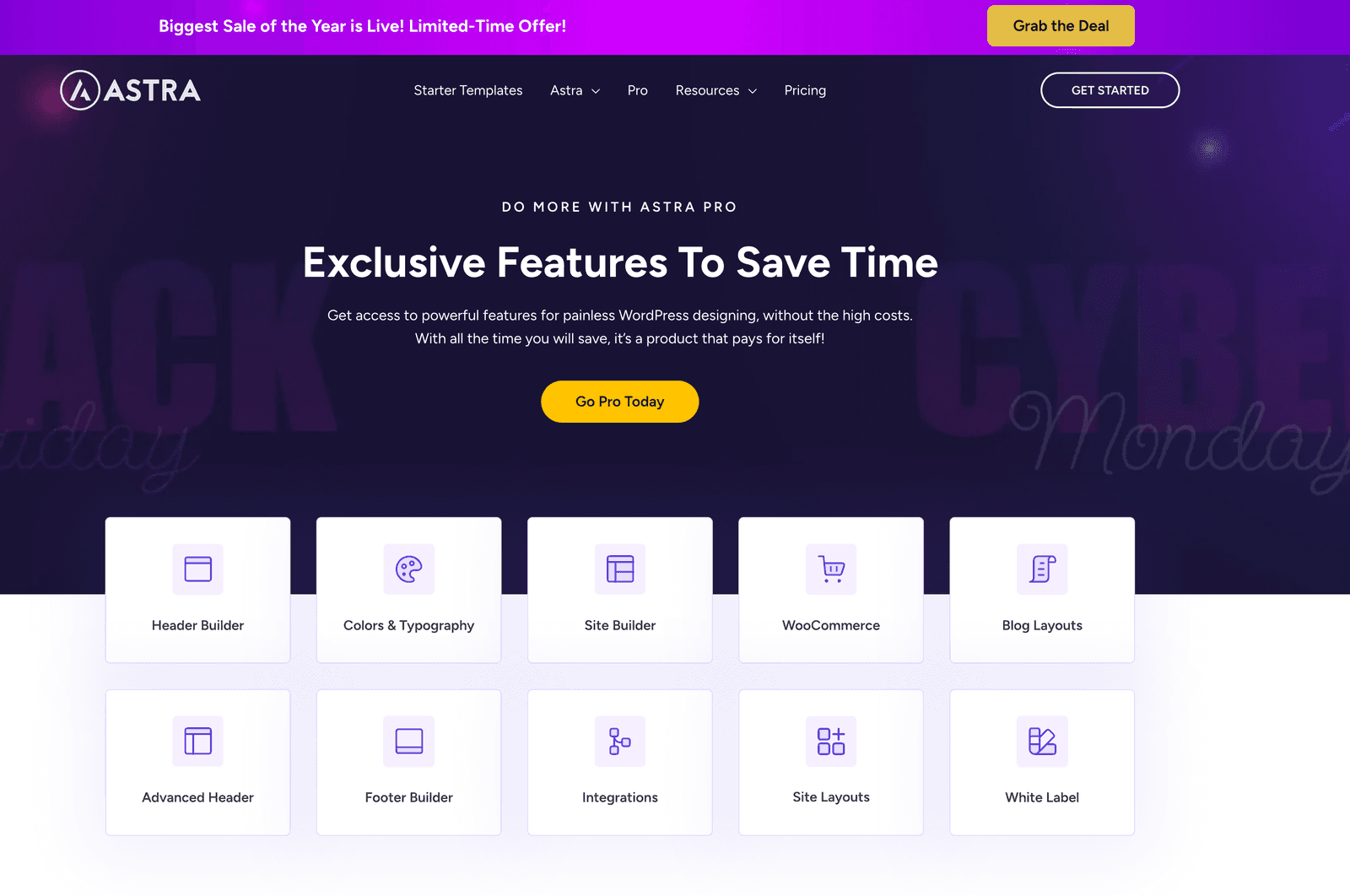 Astra Pro Homepage (Wordpres)